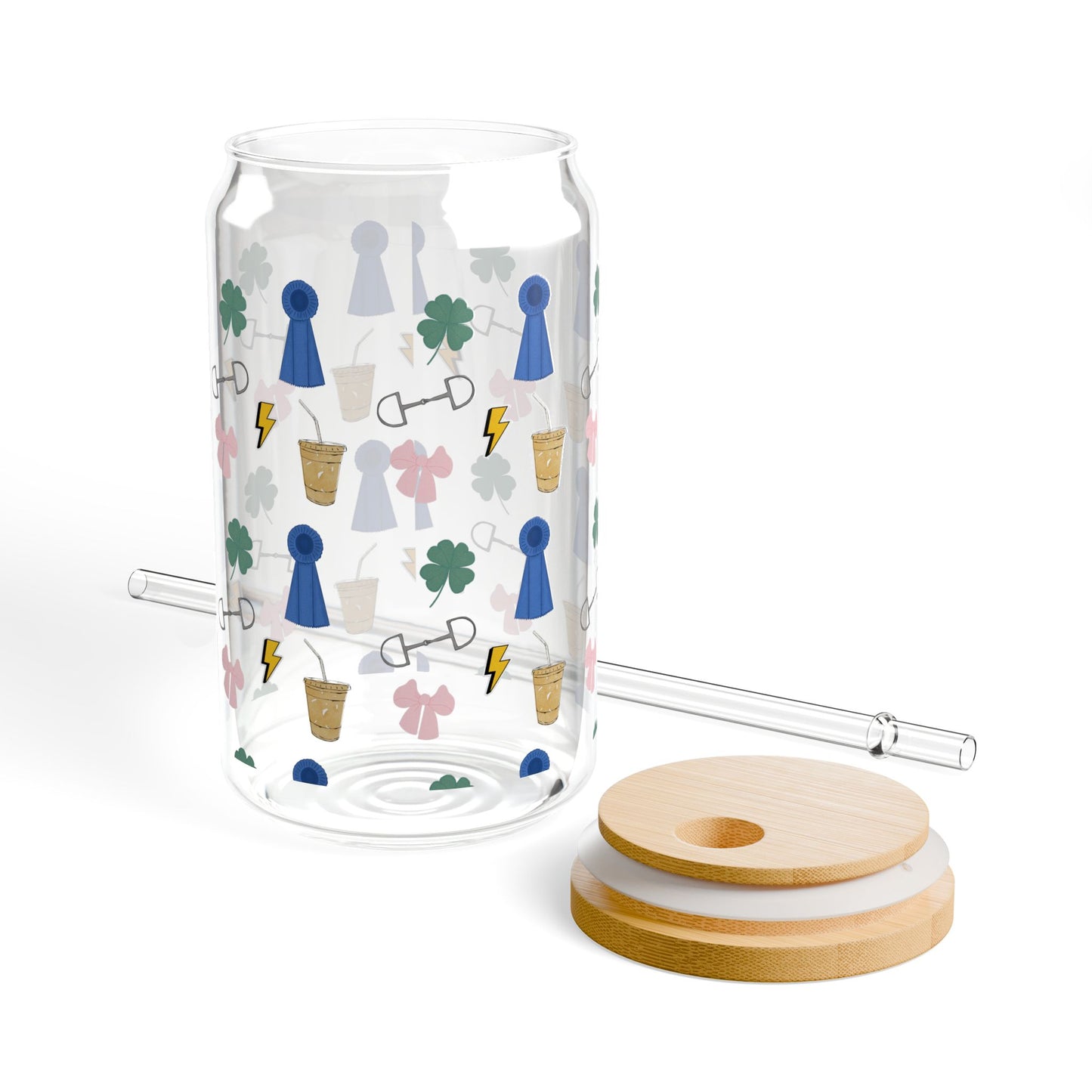 "Horse Show" - the good-luck charm iced coffee glass