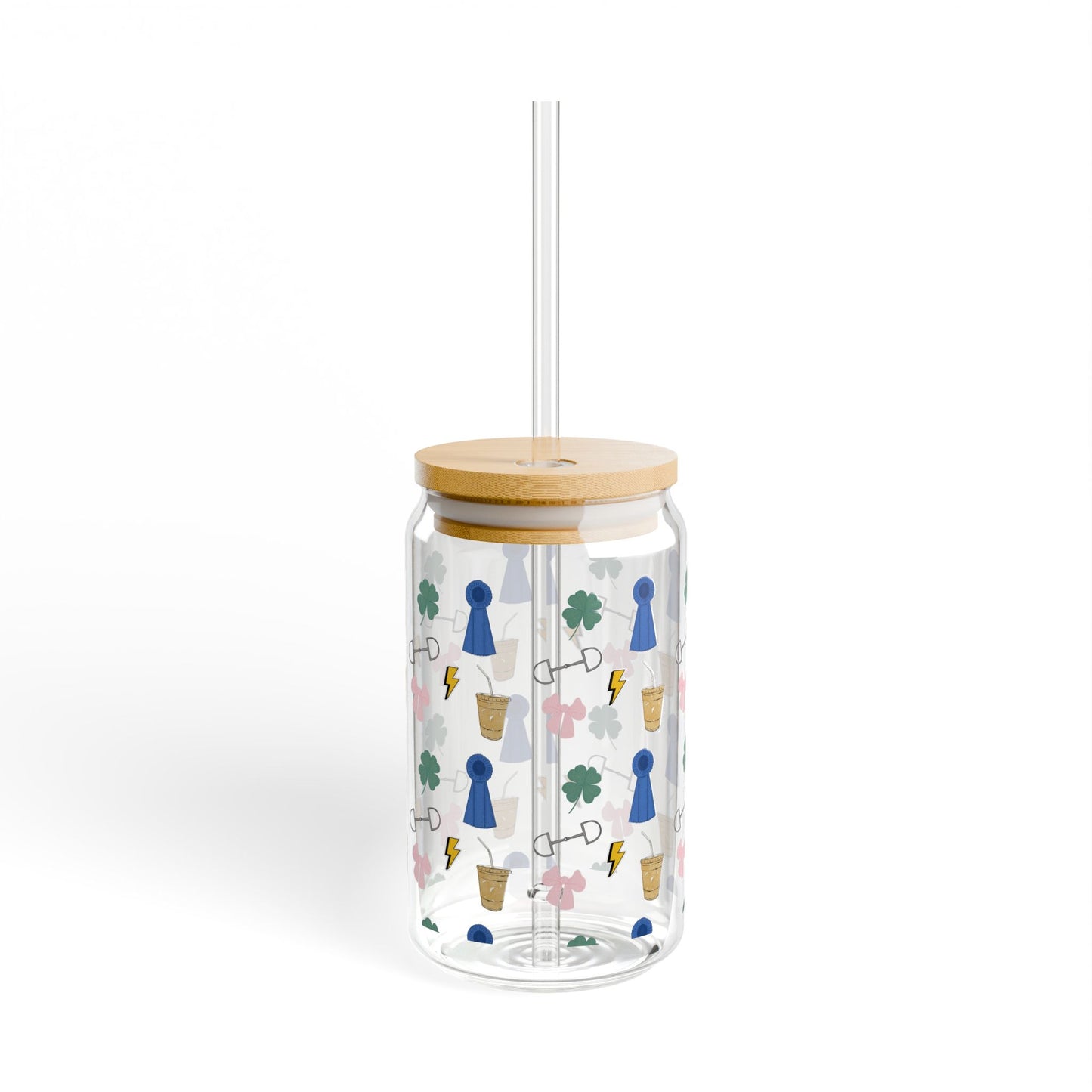 "Horse Show" - the good-luck charm iced coffee glass