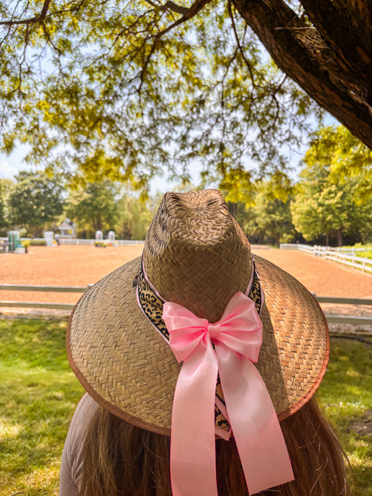 "It Girl" Leopard/Pink Bow Sunhat