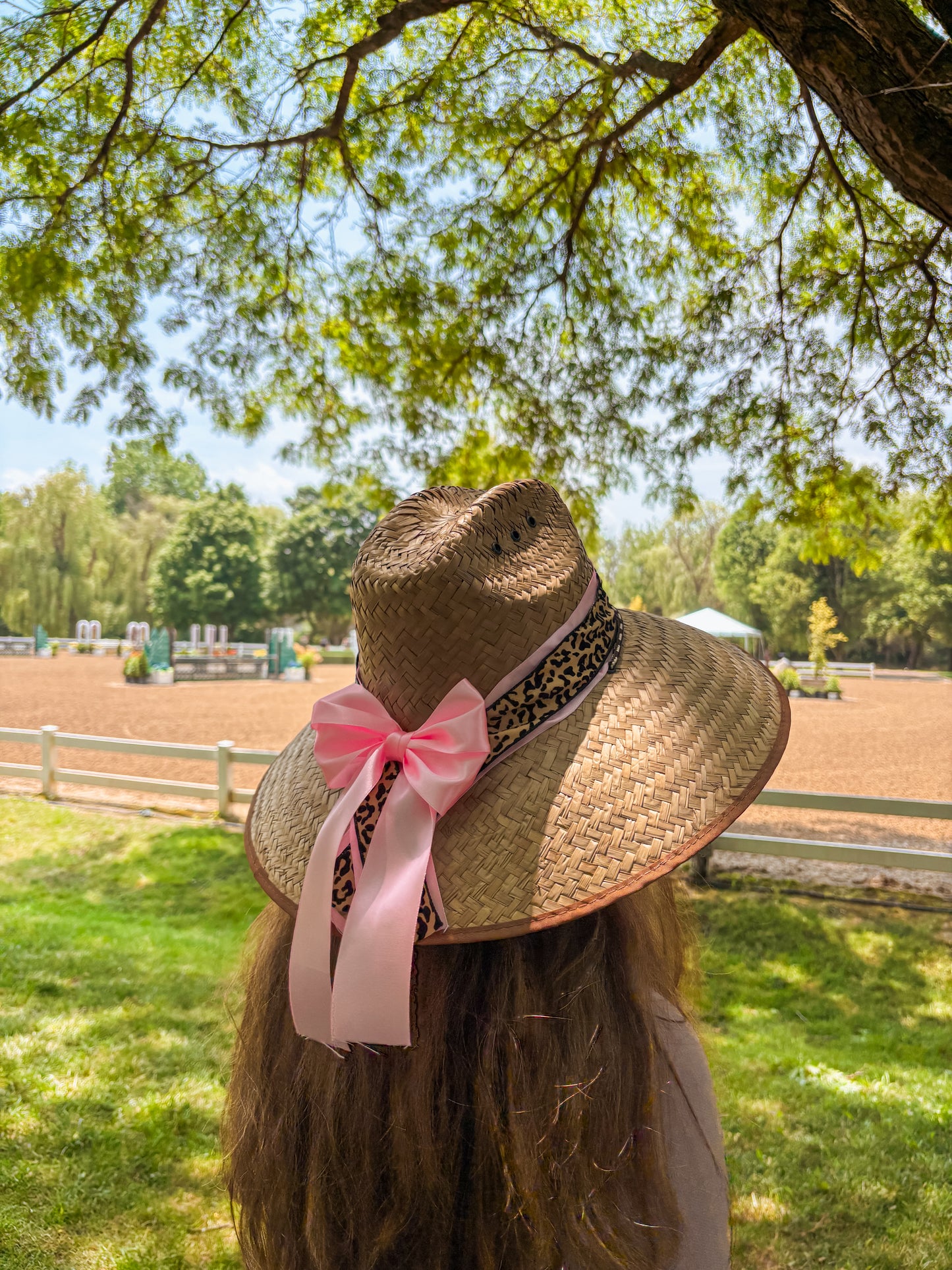 "It Girl" Leopard/Pink Bow Sunhat