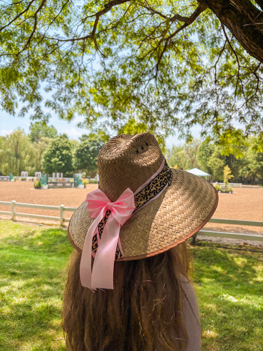 "It Girl" Leopard/Pink Bow Sunhat